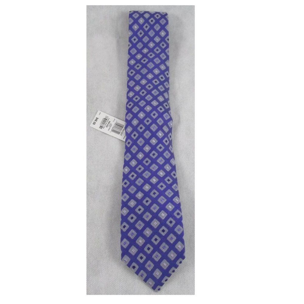 Alfani Red Men's 3'' Tortola Neat Silk Blend Neck Tie, Purple, One Size
